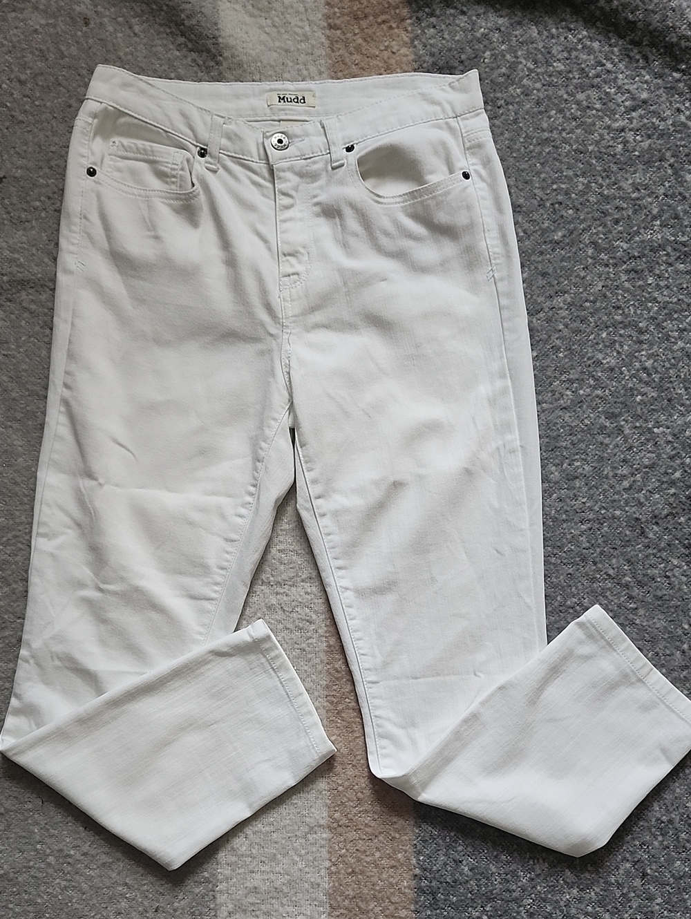 Mudd Jeans White The Sharpie Crop Jean Juniors Size 7 EUC Back To School